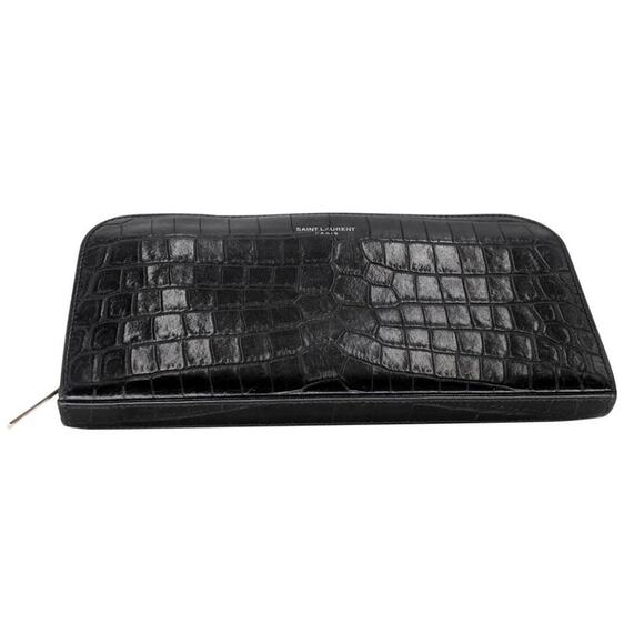 Saint Laurent Crocodile Detail Embossed Long Wallet SL-1201P-0002 - Picture 4 of 8